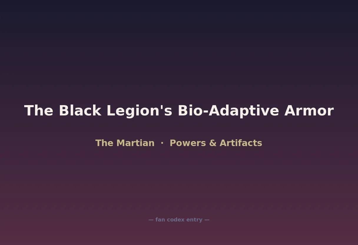 The Black Legion's Bio-Adaptive Armor