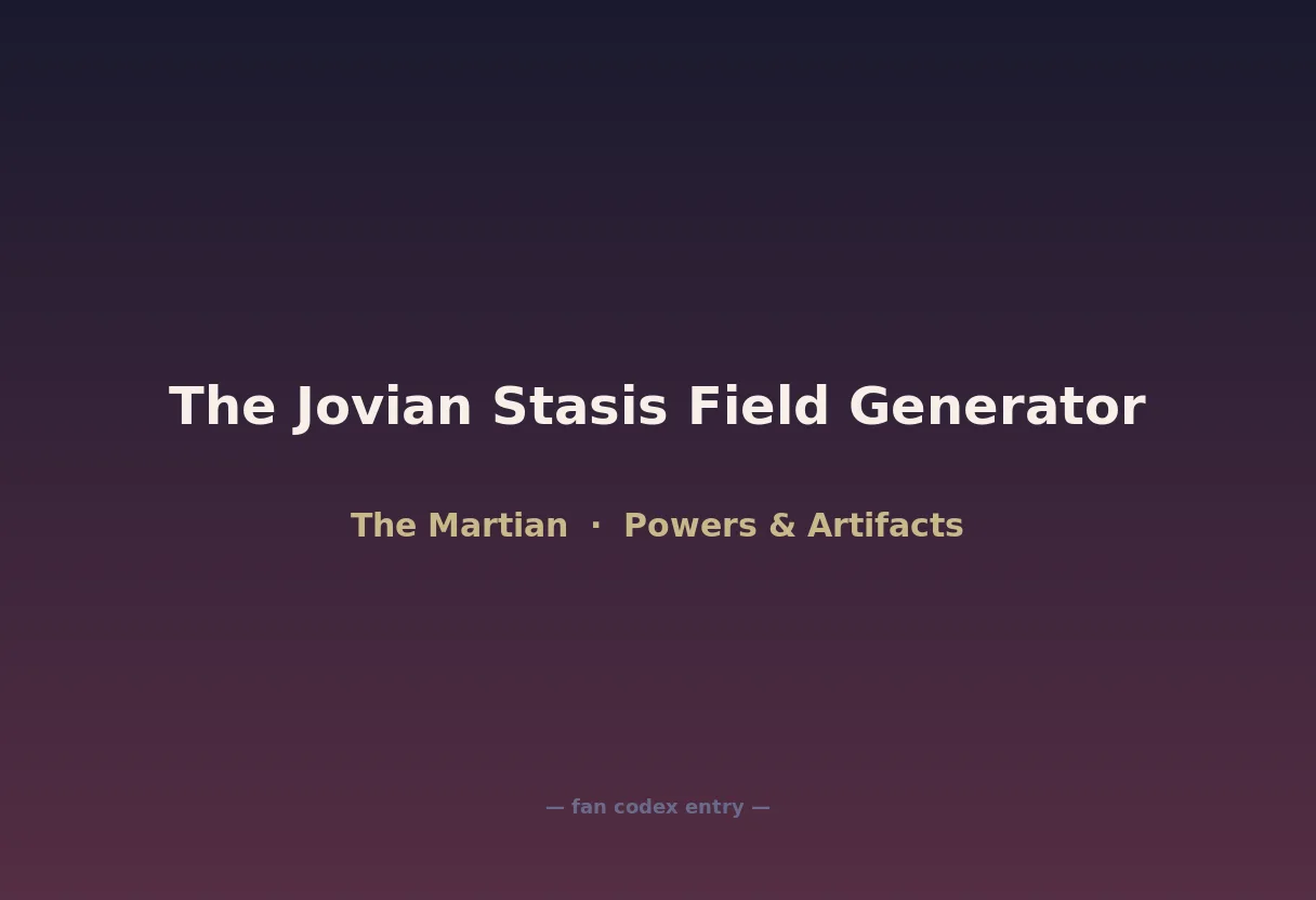 The Jovian Stasis Field Generator